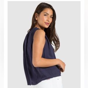 Bella Dahl Navy Blue Tank with Tie Waist